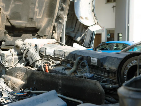 camion-in-stato-di-revisione-in-officina